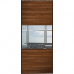 Wickes Sliding Wardrobe Door Wideline Walnut Panel & Mirror