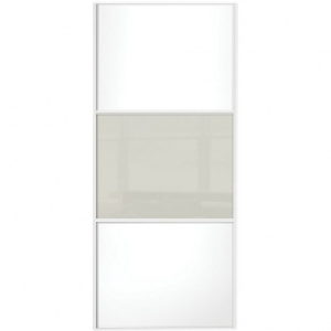 Wickes Sliding Wardrobe Door Wideline White Panel & Soft Whi