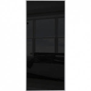 Wickes Sliding Wardrobe Door Silver Framed Single Panel Blac