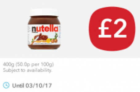 Nutella Hazelnut Chocolate Spread £2.00