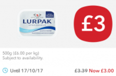 Lurpak Spreadable/Lighter £3.00