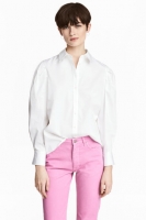 HM   Cotton shirt with puff sleeves