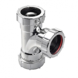 Wickes  Wickes 88.5DEG Tee Chrome Finish 40mm