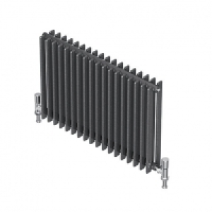 QRL Adagio Horizontal Designer Radiator - Gunmetal 600 x 630