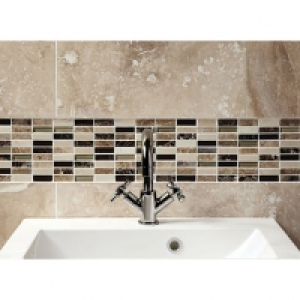 Wickes Emperador Marble & Glass 1.5 x 5cm Mosaic 305 x 305mm