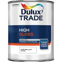 Wickes  Dulux Trade High Gloss Paint Pure Brilliant White 1L