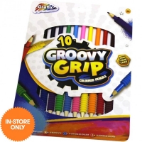 JTF  Multi Colour Grip Pencils 10 Pack