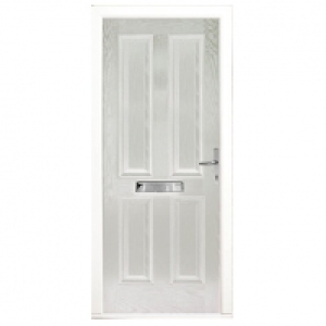 Wickes  Wickes London Composite Door White 4 Panel 2100 x 880mm Left