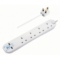 Wickes  Masterplug 4 Socket 2m Extension Lead with Surge Protection 