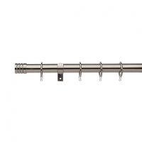 Wickes  25/28mm Extendable Stud Curtain Pole 120-210cm Satin Steel