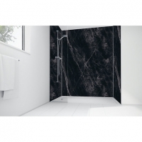 Wickes  Wickes Black Calacatta Laminate 900 x 900mm 2 Sided Shower P