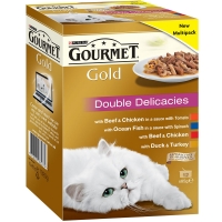 Wilko  Gourmet Gold Adult Tinned Cat Food Double Delicacies 12 x 85