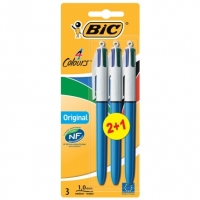 BMStores  Bic 4 Colour Pen 3pk