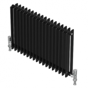 QRL Adagio Horizontal Designer Radiator - Black Quartz 400 x &pound;267.74