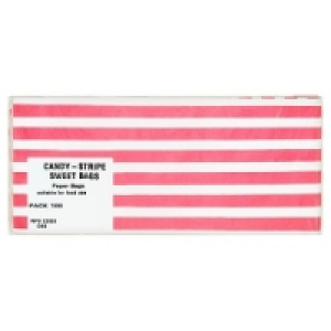 Candy Stripe Sweet Bags x 100 &pound;2.51