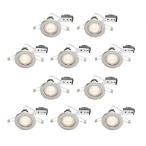 Wickes LED Downlights Brushed Chrome Finish 10 Pack £59.99