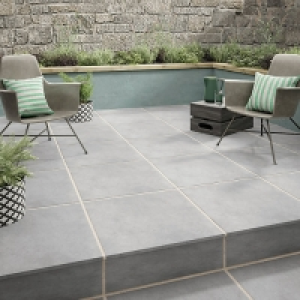 Al Fresco Grey Porcelain Tile 610 x 610mm &pound;49.99