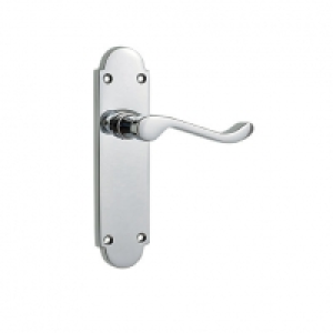 Wickes Vancouver Victorian Shaped Latch Handles Pair Chrome  &pound;16.49