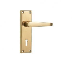 Wickes Rome Victorian Straight Lock Handles Pair Polished Br £12.99
