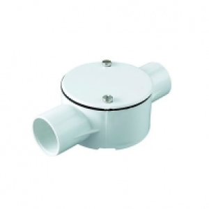 Wickes 2 Way Conduit Through Box White 25mm &pound;1.29