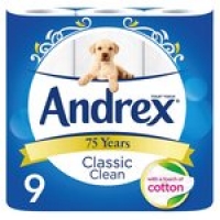 Morrisons  Andrex Classic Clean Toilet Tissue 9 Ro