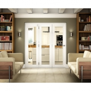 Wickes  Wickes Belgrave Internal Folding 3 Door Set White Pre-finish