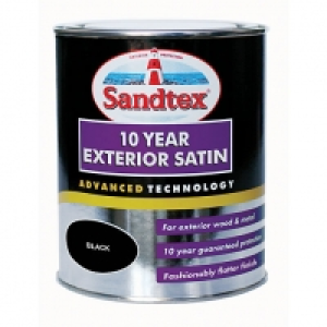 Sandtex 10 Year Exterior Satin Paint - Black 750ml £17.50