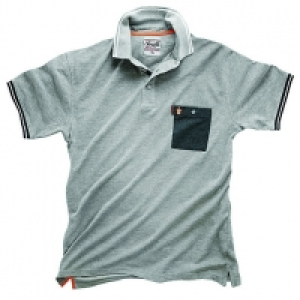 Scruffs Worker Polo T-shirt Light Grey M &pound;7.00