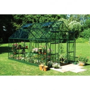 Halls Green Aluminium Apex Greenhouse with Steel Base - 8 x