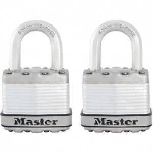 Master Lock Excell M1EURT Laminated Steel Padlock 45mm 2 Pac