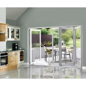Wickes Burman Finished Folding Patio Door White 10ft Wide Re