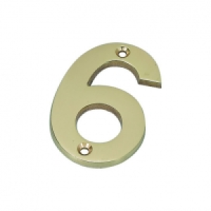 Wickes Door Number 6 Brass Plated £3.25