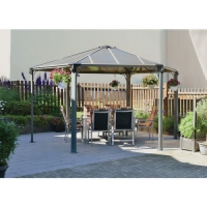 Palram Monaco Hexagonal Polycarbonate Garden Gazebo Grey - 4 &pound;1,079.49