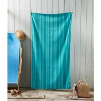 BMStores  Oversized Jacquard Beach Towel 100 x 180cm - Aqua Stripe
