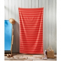 BMStores  Oversized Jacquard Beach Towel 100 x 180cm - Orange Chevron