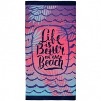 BMStores  Printed Beach Towel 75 x 150cm - Life is Better at the Beach