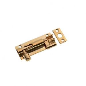 Wickes Necked Barrel Bolt Polished Brass Finish 63mm &pound;4.29