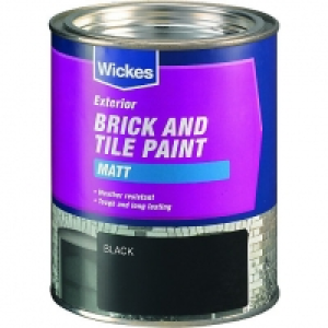 Wickes Exterior Brick & Tile Paint - Matt Black 750ml £12.99