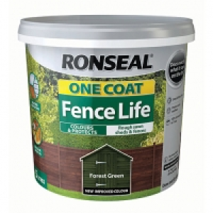 Ronseal One Coat Fence Life Forest Green 5L &pound;7.99