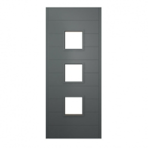 Wickes Malmo External Hardwood Veneer Glazed Door Grey 1981
