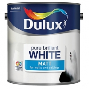 Dulux Matt Emulsion Paint - Pure Brilliant White 2.5L £13.99