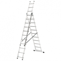 Wickes  Hailo 12 Rung Combination Ladder with Stabiliser Bar