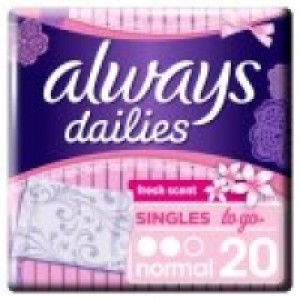 Dailies Singles To Go Panty Liners Fresh &pound;0.85