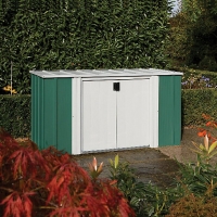 Wickes  Rowlinson Metal Storette Without Floor Pent Green & White - 