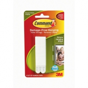 Command Narrow Picture Hanging Strips White 8 Pack £3.99
