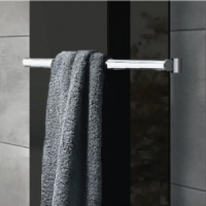 Wickes Glass Radiator Towel Bar - Brushed Stainless Steel 50