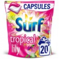 Asda Surf Tropical Lily Capsules 20 Washes
