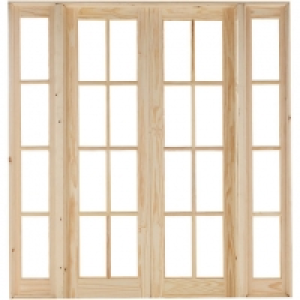 Wickes Newland Internal French Doors with Demi Panel Pine Gl
