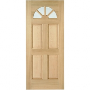 Wickes Carolina External Oak Veneer Door Glazed 4 Panel 2032