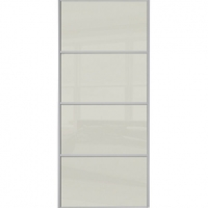 Wickes  Wickes Sliding Wardrobe Door Silver Framed Four Panel Soft W